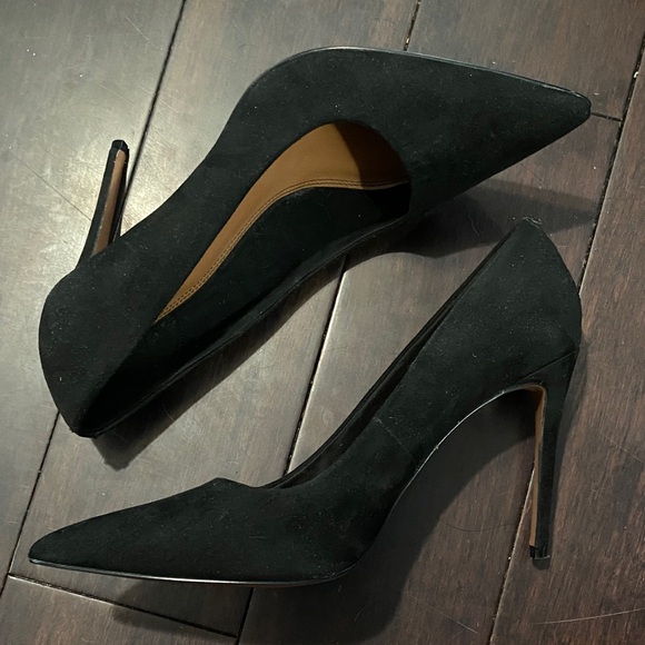 Asks Black Suede Pointed-Toe Heels - Picture 2 of 3